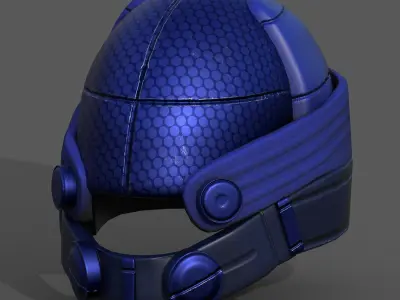 Helmet military Scifi futuristic technology  Low-poly 3D model