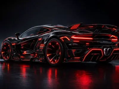 Futuristic Hypercar Concept Highpoly 3D Model 3D model