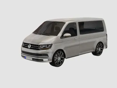 Volkswagen Transporter T6 Low-poly 3D model