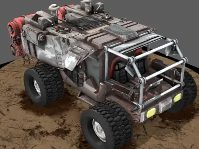 Space operation vehicle Military truck Low-poly 3D model