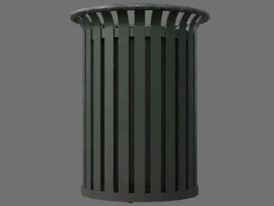 Dustbin 4B Low-poly 3D model