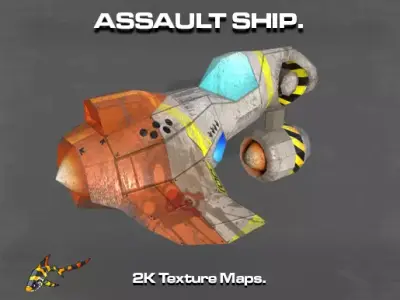 ASSAULT SHIP Low-poly 3D model
