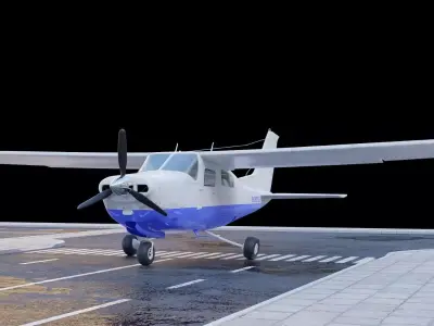 Airplane Cessna 210 Centurion 1957 Low-poly 3D model