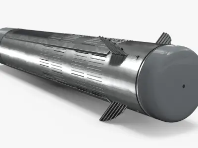 Vertical Launch Rocket with Finned Design 3D model