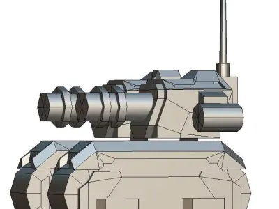 Low Poly 3d Model Tank Drone Vehicle Low-poly 3D model