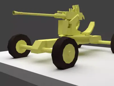 BOFORS 40 MM Anti Aircraft Gun Low-poly 3D model