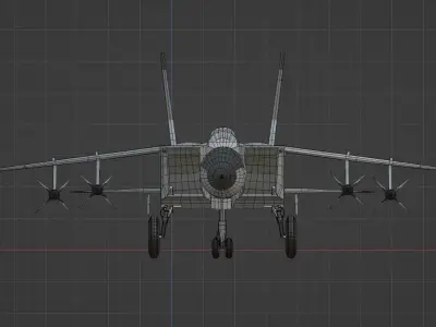 MiG-25 Fighter Jet 3D Model Lowpoly Low-poly 3D model