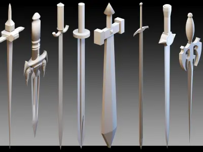 100 Swords- Kitbash- High detail 3d models 3D model