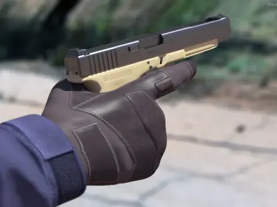 Glock G34 Semi Auto Pistol Desert Tan 3D model