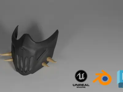 Evil mask Low-poly 3D model