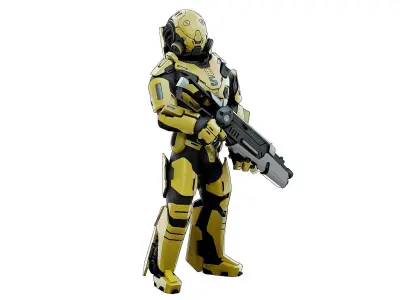 CYBORG SOLDIER RX-10 Rigged for Unreal Engine - Unity - MIXAMO 3D model