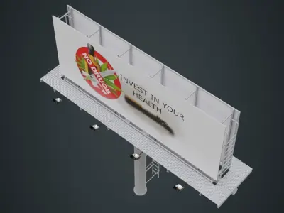 Billboard 1A Low-poly 3D model