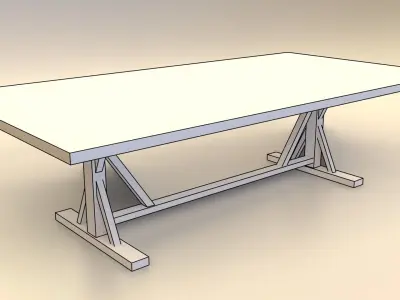 Low-Poly Wooden Table Pack Free low-poly 3D model