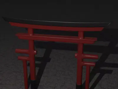 Torii Gate Low-poly 3D model