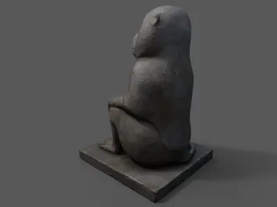 Baboon Statue Low-poly 3D model