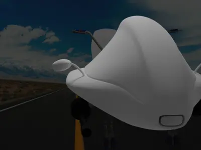 Jetbike boat in water at dusk 3D model