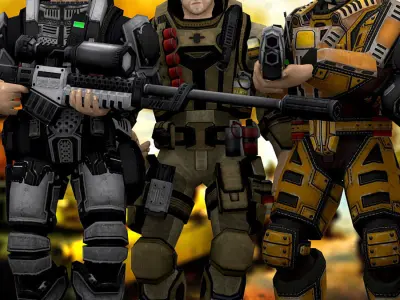 3DRT - X-Commanders Low-poly 3D model