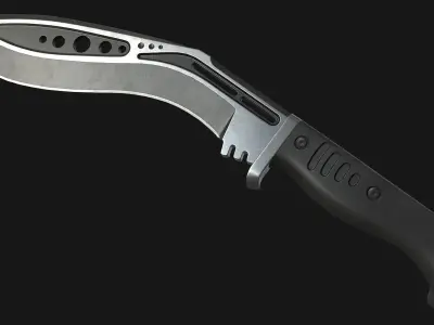 Kukri Knife Low-poly 3D model