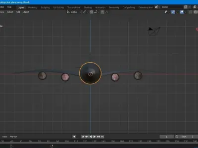 Aeroplan four engine air bus  Low-poly 3D model