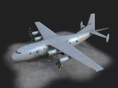 Chinese NAVY KQ200 Anti submarine aircraft Gaoxin 6 Low-poly 3D model