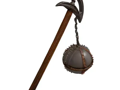 Rusty Medieval Flail 3D Model 3D model