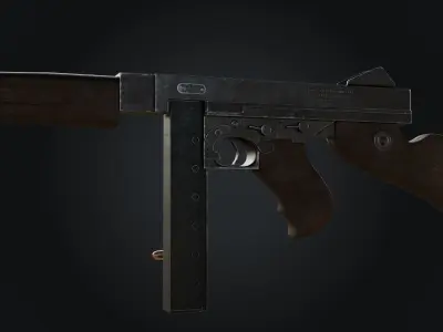 M1A1 Thompson Submachine gun Low-poly 3D model purchase