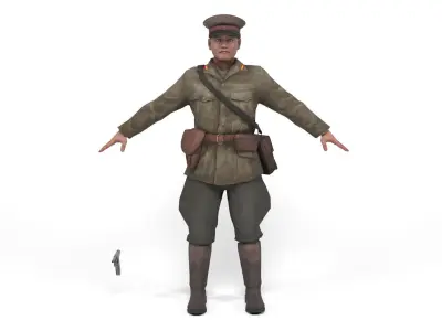Japanese Officer Low-poly 3D model