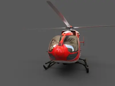 EC145 Helicopter Low-poly 3D model