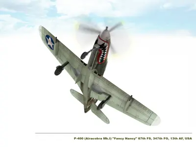 Bell P-400 Airacobra  Low-poly 3D model