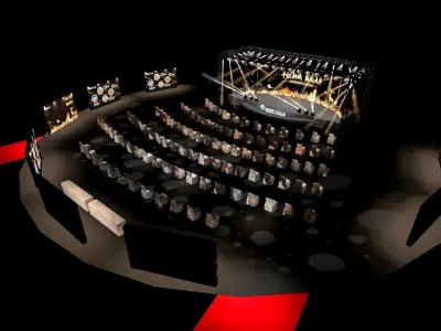 stage circular with seats 3D model