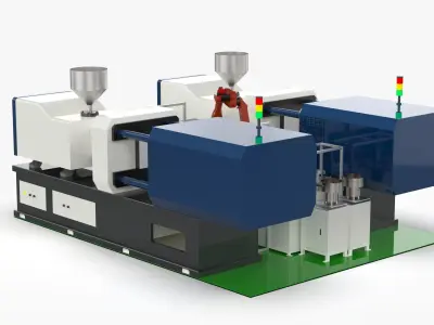 Automatic Bracket Loading Injection Machine 3D model