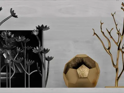 Decorative sets Shelves 2 3D model