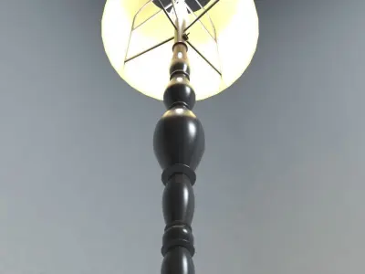 Metal floor lamp - light source Free 3D model