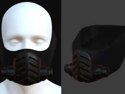 Gas mask helmet 3d model scifi Low-poly  Low-poly 3D model 573