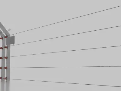 Jurassic Themed - Dilophosaurus Fence Low-poly 3D model