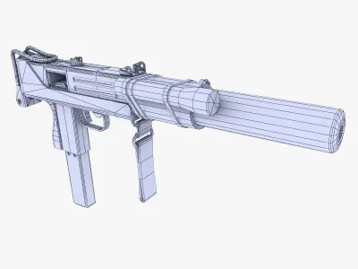 MAC 10 Sub Submachine Gun Low-poly 3D model