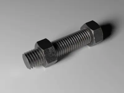 Bolt and Nut Low-poly 3D model