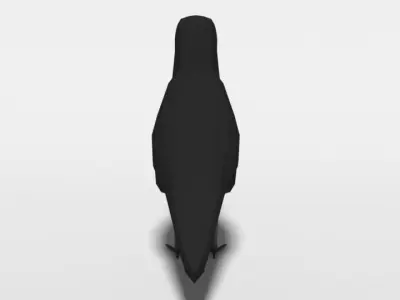 Low Poly Cartoon Crow Low-poly 3D model