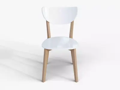 Stylish Round Dining Chair - Contemporary Wooden Furniture Low-poly 3D model
