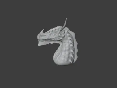 Beautiful dragon head made in Blender 3D 3D model