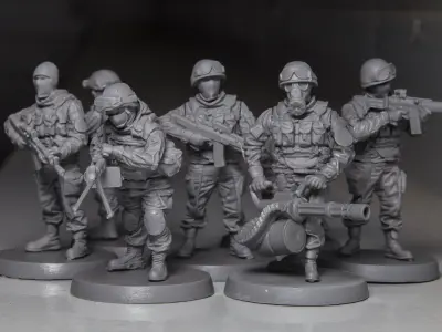 Soldier squad 28 mm scale 3D print model
