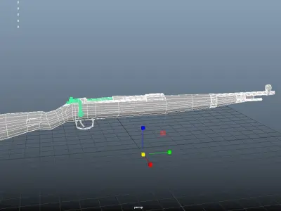 Karabiner 98k gun Low-poly 3D model