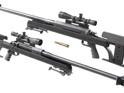 PBR ArmaLite AR-50A1 Low-poly 3D model