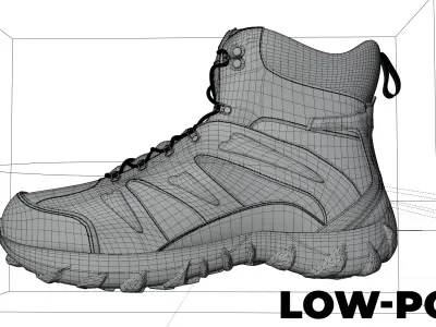 Military Boots - Sneakers - 3d Model Low-poly 3D model