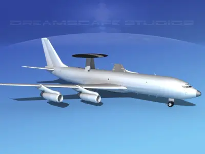 Boeing E-3B AWACS Bare Metal 3D model