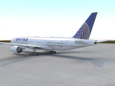 B 777-200 with Interior 3D model
