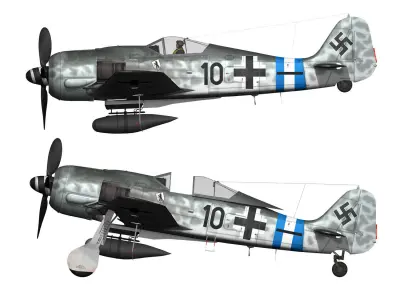 Focke Wulf - FW190 A8 - Black 10 3D model