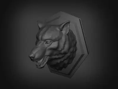 Wolf head Free 3D model