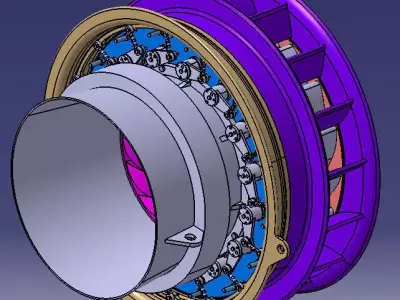 Horizontal Francis Turbine Free 3D model