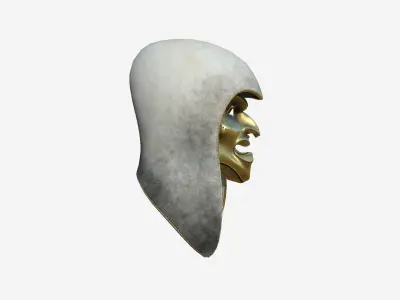 Assassin Mask A05 Gold White - Character Design Fashion Low-poly 3D model